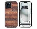 Funda Silicona compatible con Iphone 15 (6.1) diseño Madera 03 Dibujos