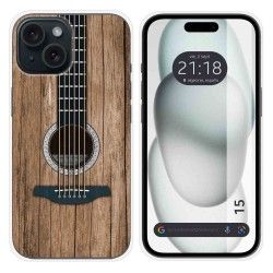 Funda Silicona compatible con Iphone 15 (6.1) diseño Madera 11 Dibujos