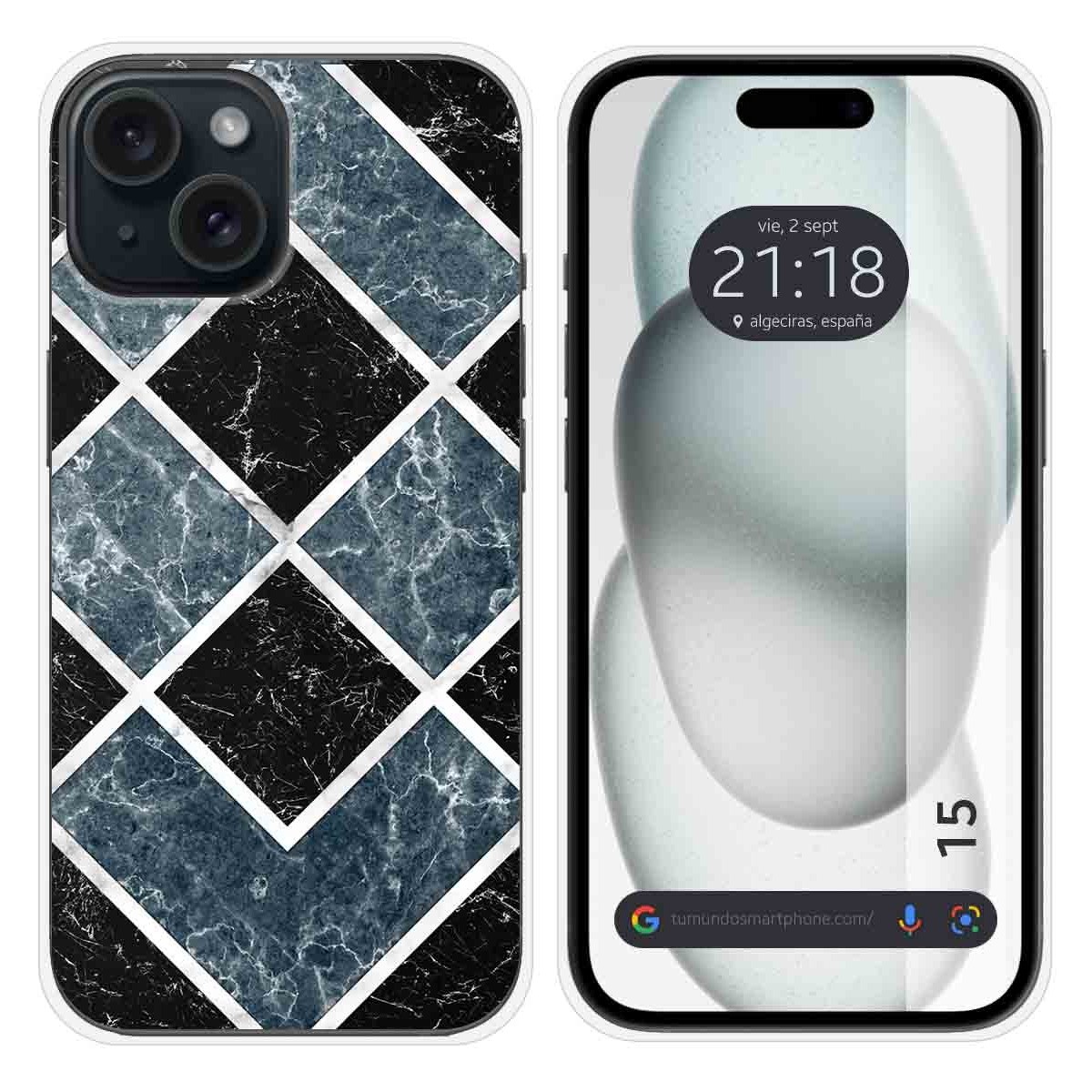 Funda Silicona compatible con Iphone 15 (6.1) diseño Mármol 06 Dibujos