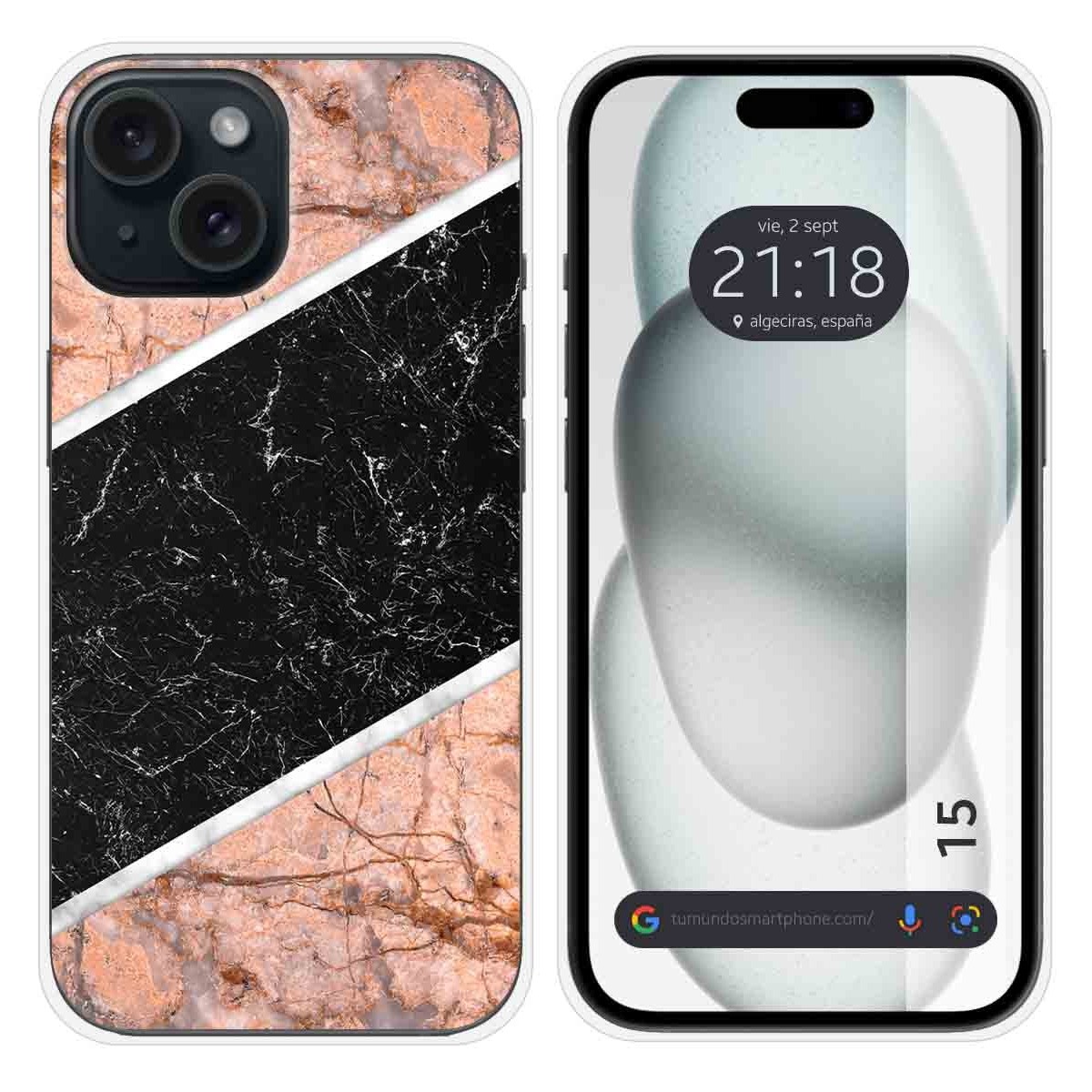 Funda Silicona compatible con Iphone 15 (6.1) diseño Mármol 07 Dibujos