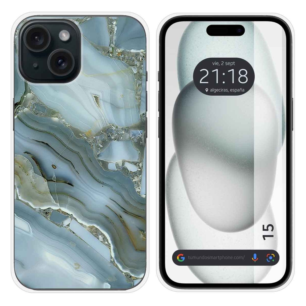 Funda Silicona compatible con Iphone 15 (6.1) diseño Mármol 09 Dibujos