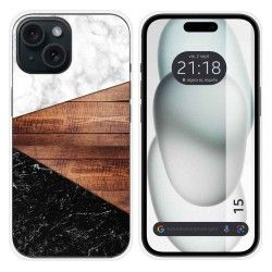 Funda Silicona compatible con Iphone 15 (6.1) diseño Mármol 11 Dibujos