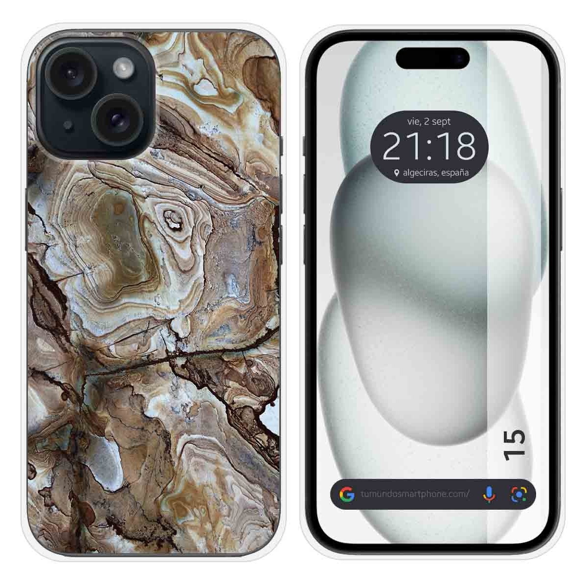 Funda Silicona compatible con Iphone 15 (6.1) diseño Mármol 14 Dibujos