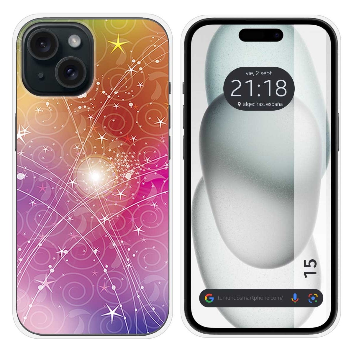 Funda Silicona compatible con Iphone 15 (6.1) diseño Abstracto Dibujos