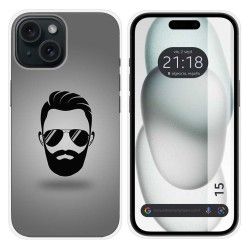 Funda Silicona compatible con Iphone 15 (6.1) diseño Barba Dibujos