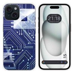 Funda Silicona compatible con Iphone 15 (6.1) diseño Circuito Dibujos