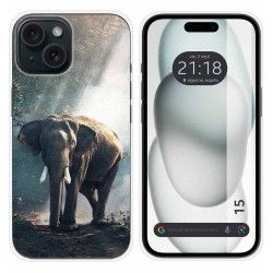 Funda Silicona compatible con Iphone 15 (6.1) diseño Elefante Dibujos