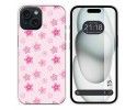 Funda Silicona compatible con Iphone 15 (6.1) diseño Flores Dibujos