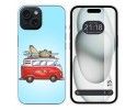 Funda Silicona compatible con Iphone 15 (6.1) diseño Furgoneta Dibujos