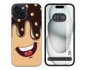 Funda Silicona compatible con Iphone 15 (6.1) diseño Helado Chocolate Dibujos