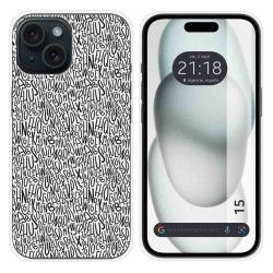 Funda Silicona compatible con Iphone 15 (6.1) diseño Letras Dibujos