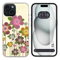 Funda Silicona compatible con Iphone 15 (6.1) diseño Primavera En Flor Dibujos