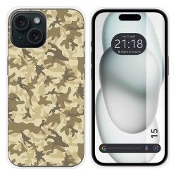 Funda Silicona compatible con Iphone 15 (6.1) diseño Sand Camuflaje Dibujos
