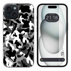 Funda Silicona compatible con Iphone 15 (6.1) diseño Snow Camuflaje Dibujos