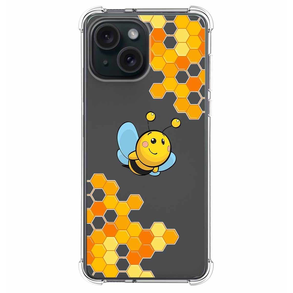 Funda Silicona Antigolpes compatible con Iphone 15 (6.1) diseño Abeja Dibujos