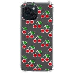 Funda Silicona Antigolpes compatible con Iphone 15 (6.1) diseño Cerezas Dibujos