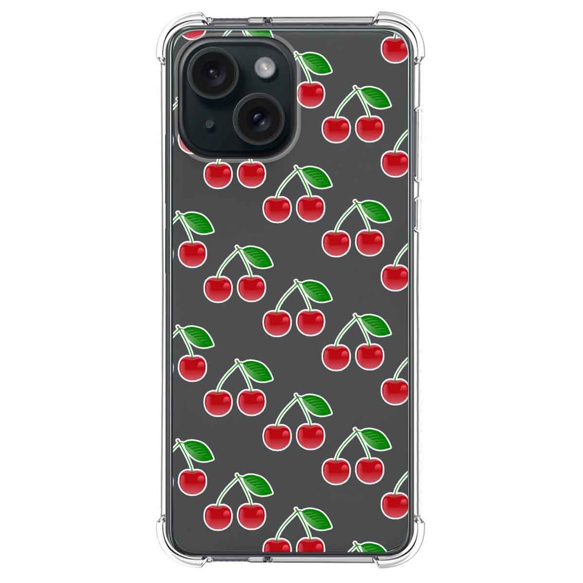 Funda Silicona Antigolpes compatible con Iphone 15 (6.1) diseño Cerezas Dibujos