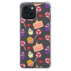 Funda Silicona Antigolpes compatible con Iphone 15 (6.1) diseño Dulces 01 Dibujos