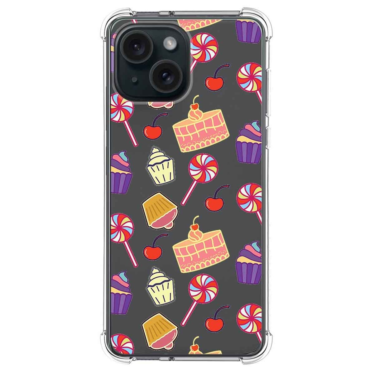 Funda Silicona Antigolpes compatible con Iphone 15 (6.1) diseño Dulces 01 Dibujos