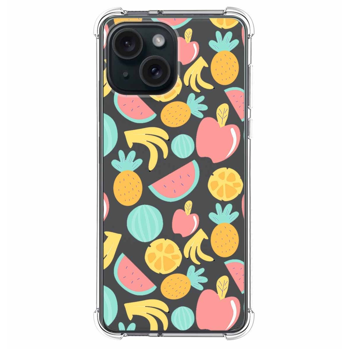 Funda Silicona Antigolpes compatible con Iphone 15 (6.1) diseño Frutas 02 Dibujos