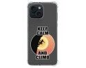 Funda Silicona Antigolpes compatible con Iphone 15 (6.1) diseño Mujer Escalada Dibujos