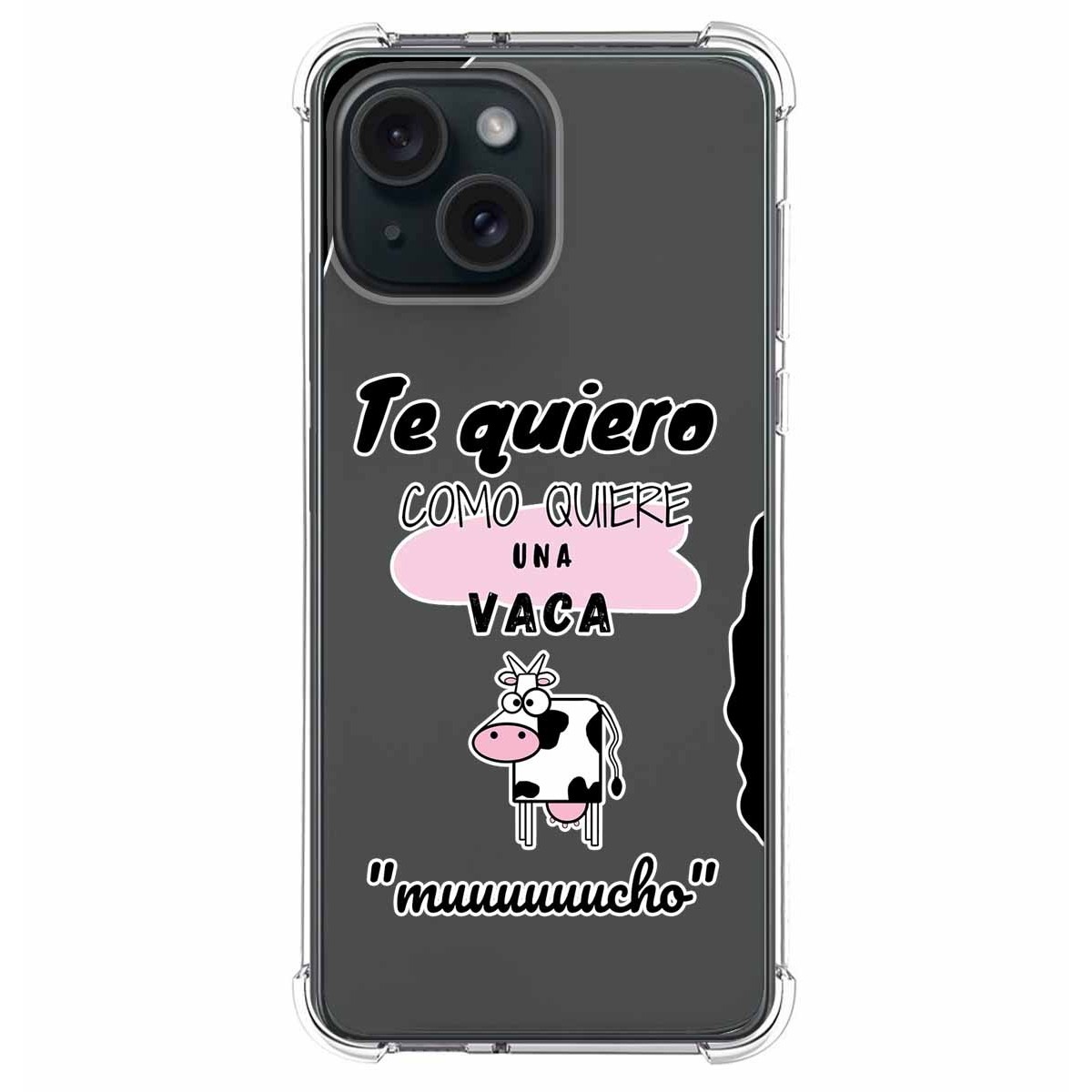 Funda Silicona Antigolpes compatible con Iphone 15 (6.1) diseño Vaca Dibujos
