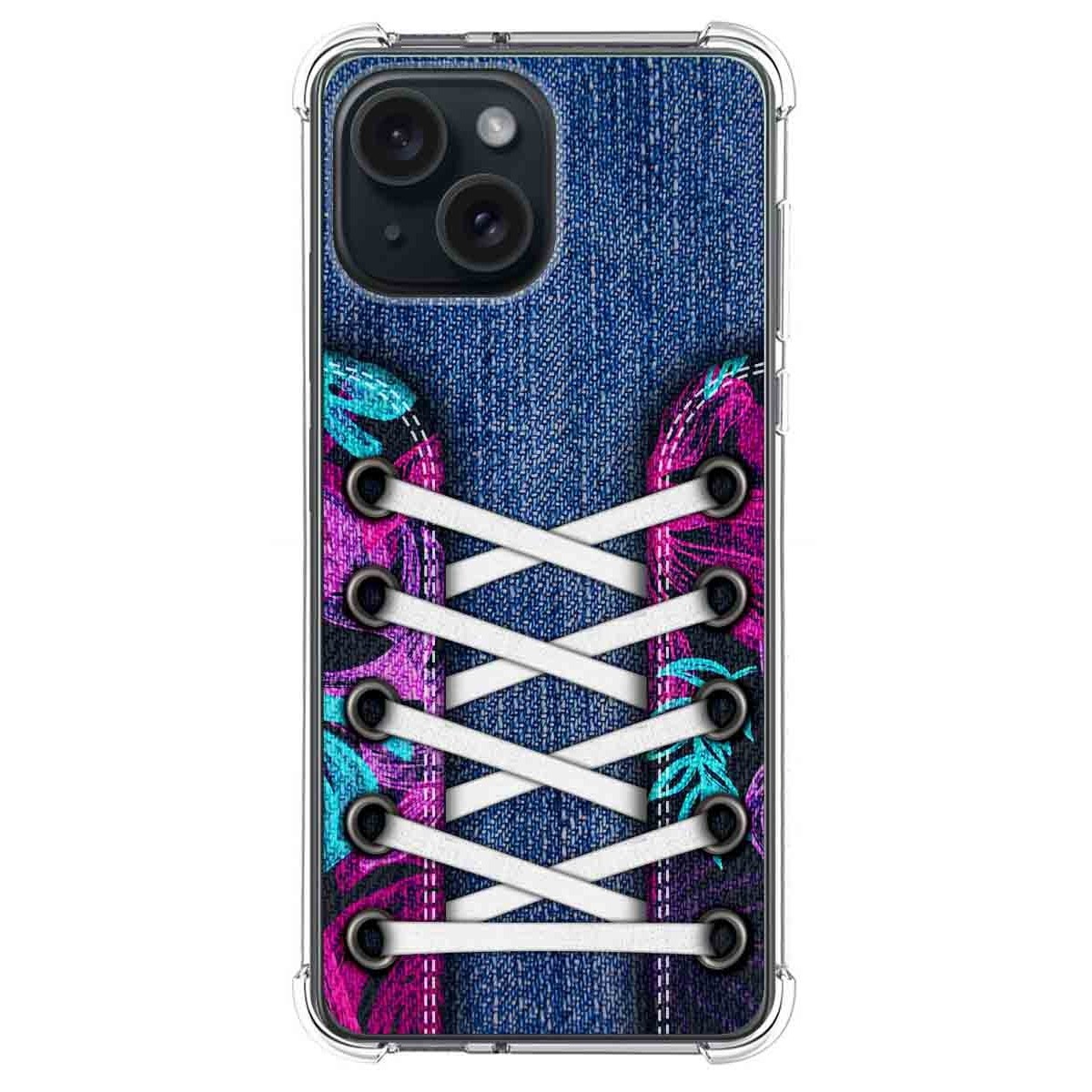 Funda Silicona Antigolpes compatible con Iphone 15 (6.1) diseño Zapatillas 06 Dibujos