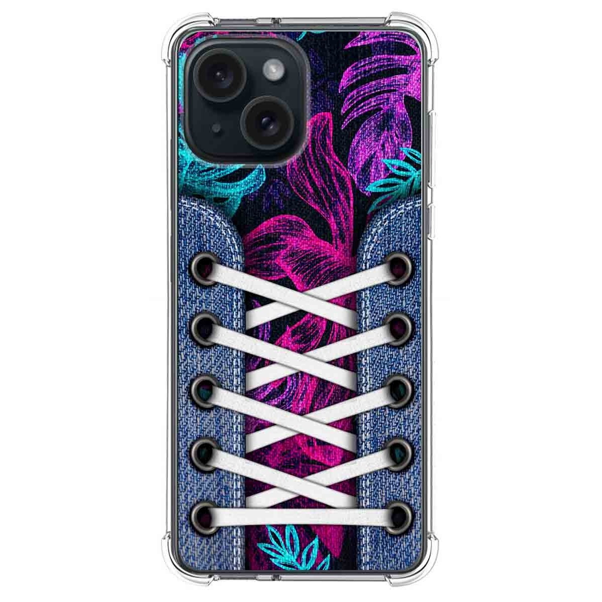 Funda Silicona Antigolpes compatible con Iphone 15 (6.1) diseño Zapatillas 07 Dibujos