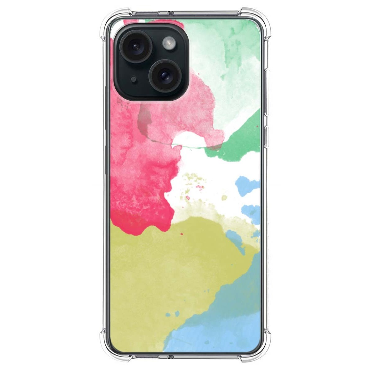 Funda Silicona Antigolpes compatible con Iphone 15 (6.1) diseño Acuarela 02 Dibujos