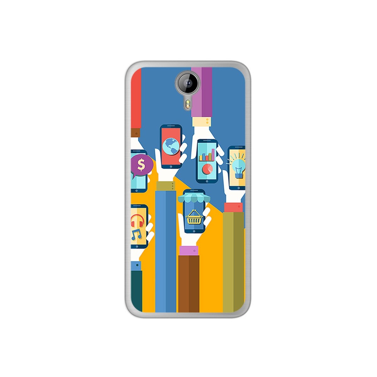 Funda Gel Tpu para Homtom HT3 Diseño Apps Dibujos