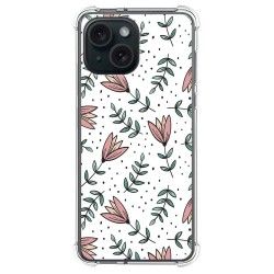 Funda Silicona Antigolpes compatible con Iphone 15 (6.1) diseño Flores 01 Dibujos