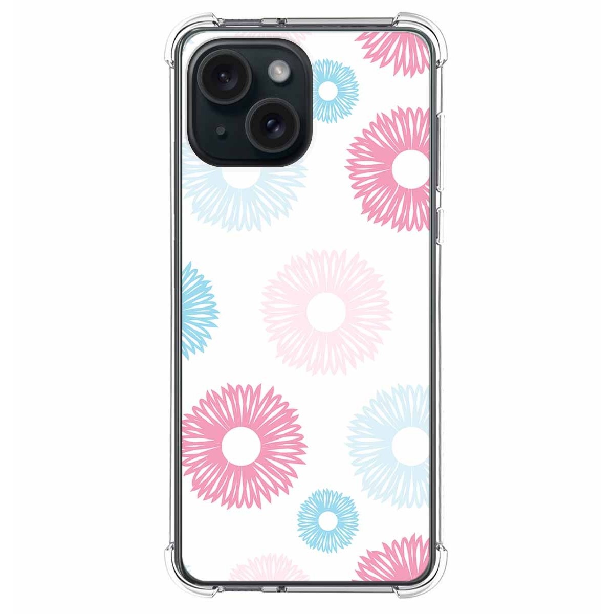 Funda Silicona Antigolpes compatible con Iphone 15 (6.1) diseño Flores 06 Dibujos