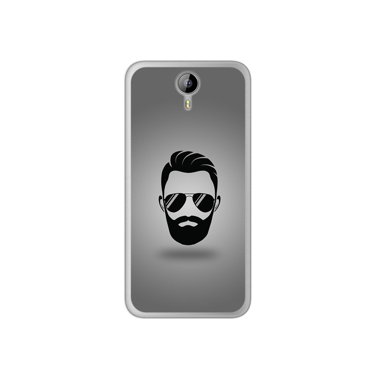 Funda Gel Tpu para Homtom HT3 Diseño Barba Dibujos