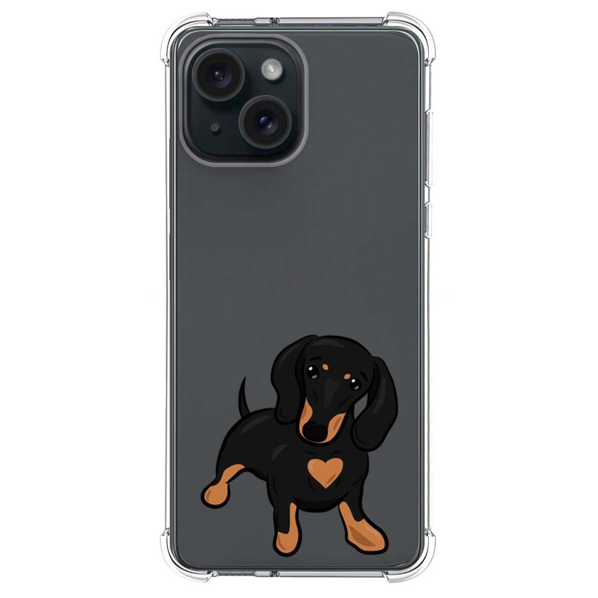 Funda Silicona Antigolpes compatible con Iphone 15 (6.1) diseño Perros 04 Dibujos