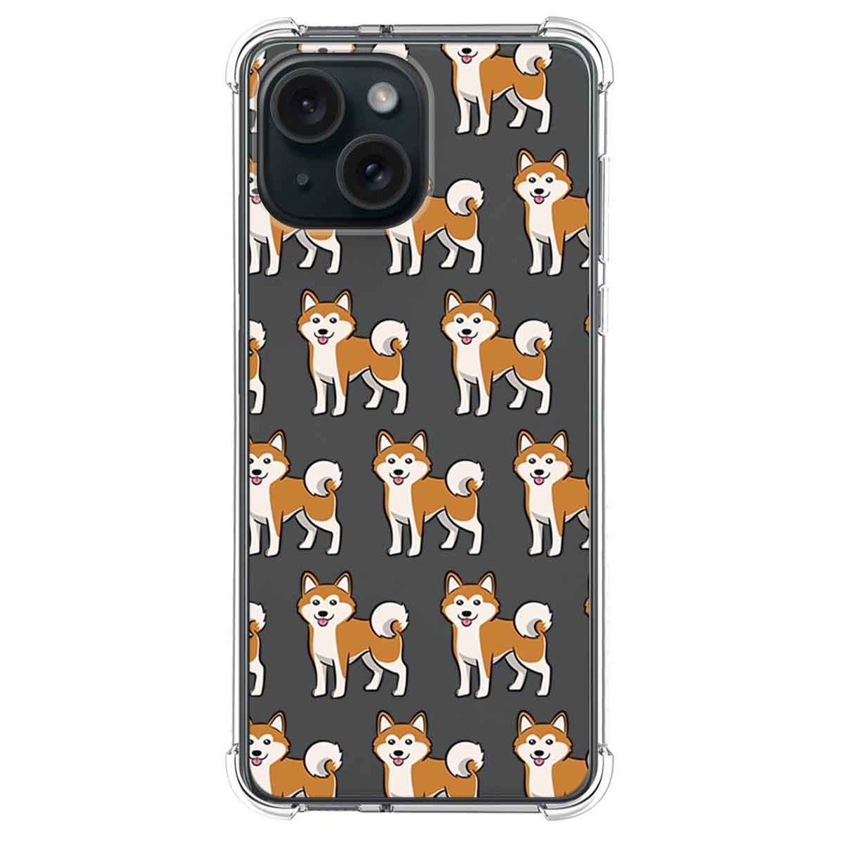 Funda Silicona Antigolpes compatible con Iphone 15 (6.1) diseño Perros 08 Dibujos
