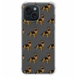 Funda Silicona Antigolpes compatible con Iphone 15 (6.1) diseño Perros 09 Dibujos