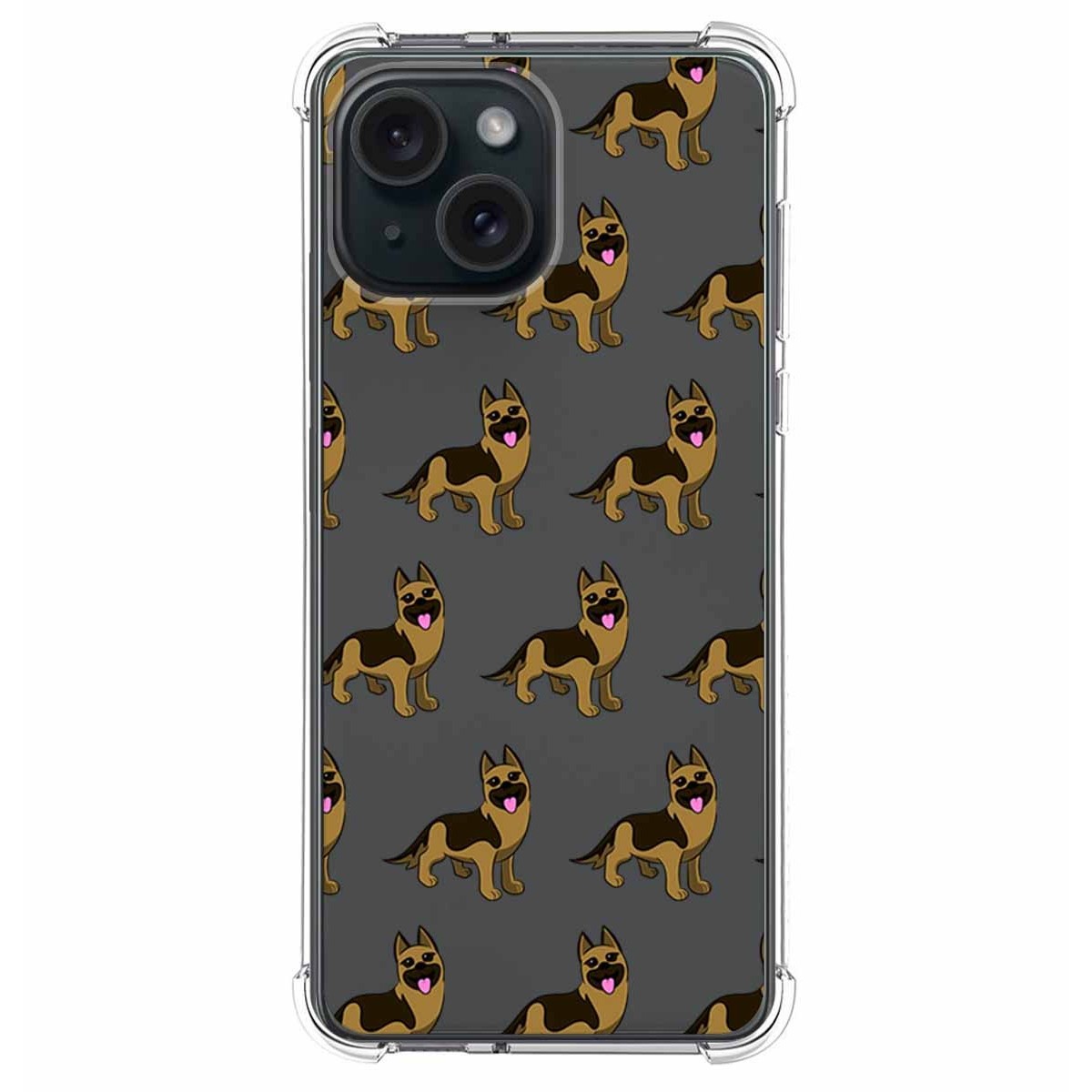 Funda Silicona Antigolpes compatible con Iphone 15 (6.1) diseño Perros 09 Dibujos