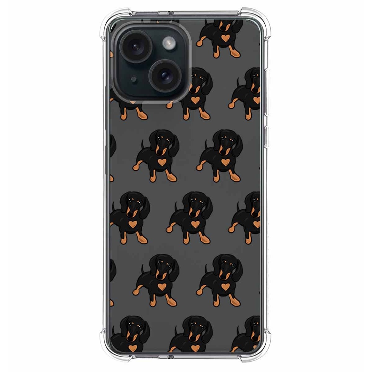 Funda Silicona Antigolpes compatible con Iphone 15 (6.1) diseño Perros 10 Dibujos