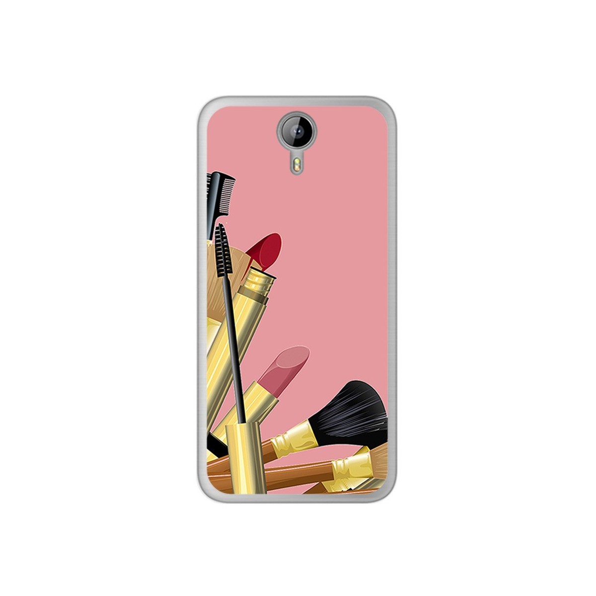 Funda Gel Tpu para Homtom HT3 Diseño Brochas Dibujos