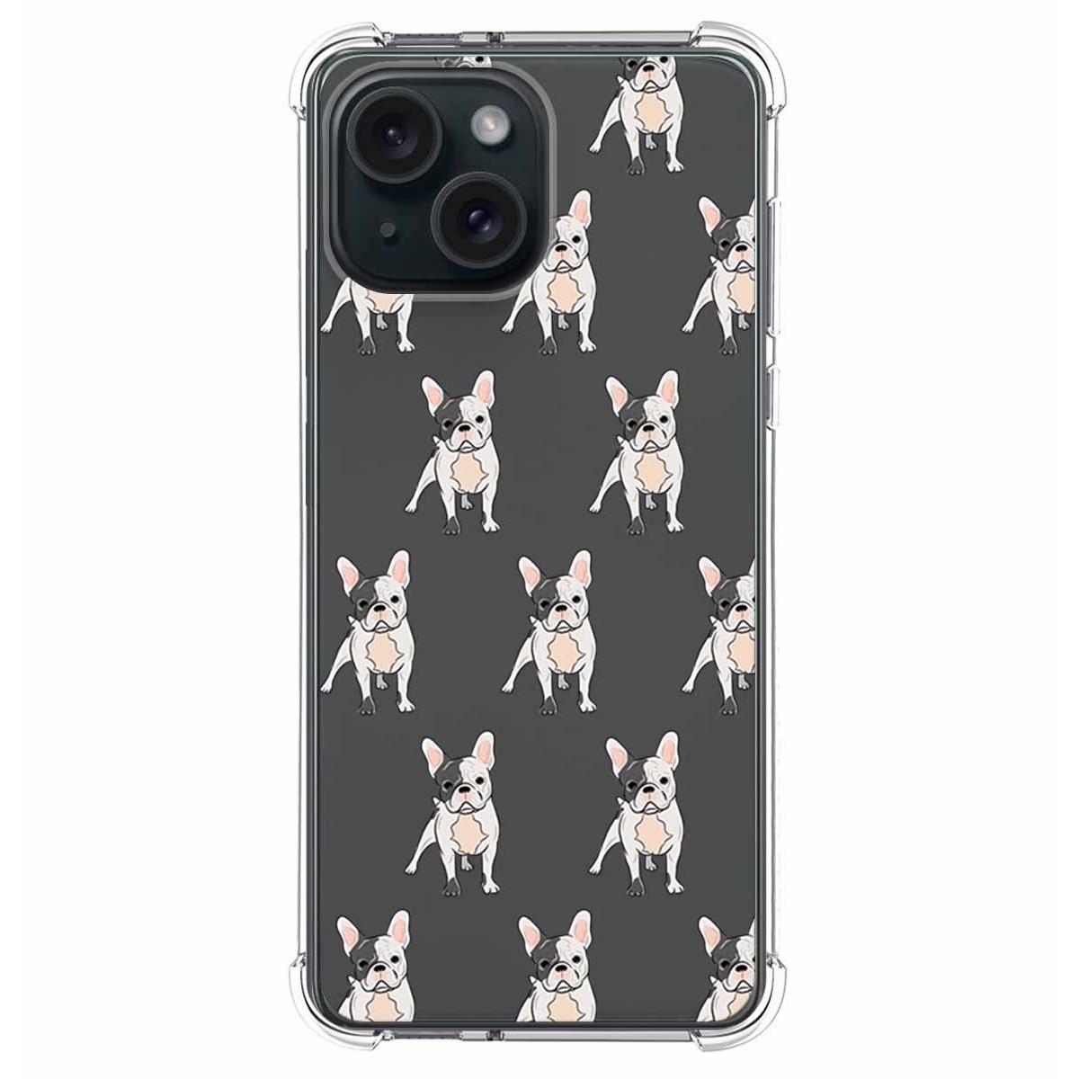 Funda Silicona Antigolpes compatible con Iphone 15 (6.1) diseño Perros 12 Dibujos