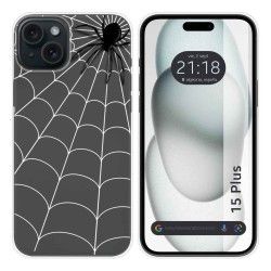 Funda Silicona Transparente compatible con IPhone 15 Plus (6.7) diseño Araña Dibujos