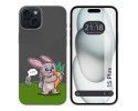 Funda Silicona Transparente compatible con IPhone 15 Plus (6.7) diseño Conejo Dibujos