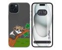 Funda Silicona Transparente compatible con IPhone 15 Plus (6.7) diseño Panda Dibujos