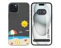 Funda Silicona Transparente compatible con IPhone 15 Plus (6.7) diseño Playa Dibujos