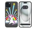 Funda Silicona Transparente compatible con IPhone 15 Plus (6.7) diseño Unicornio Dibujos