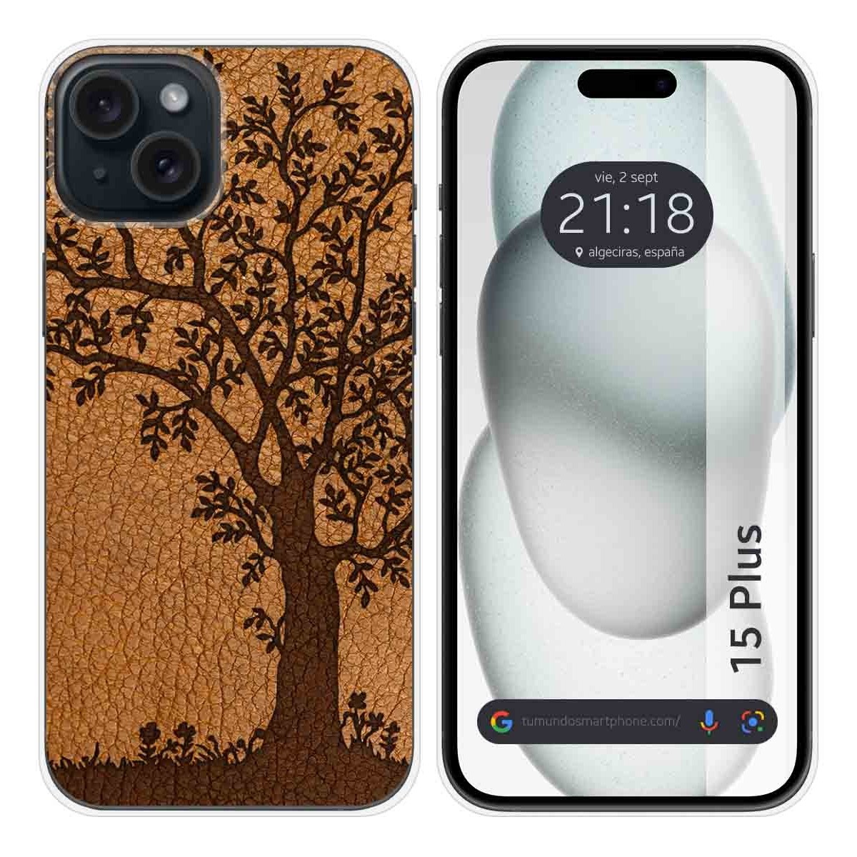 Funda Silicona compatible con IPhone 15 Plus (6.7) diseño Cuero 03 Dibujos