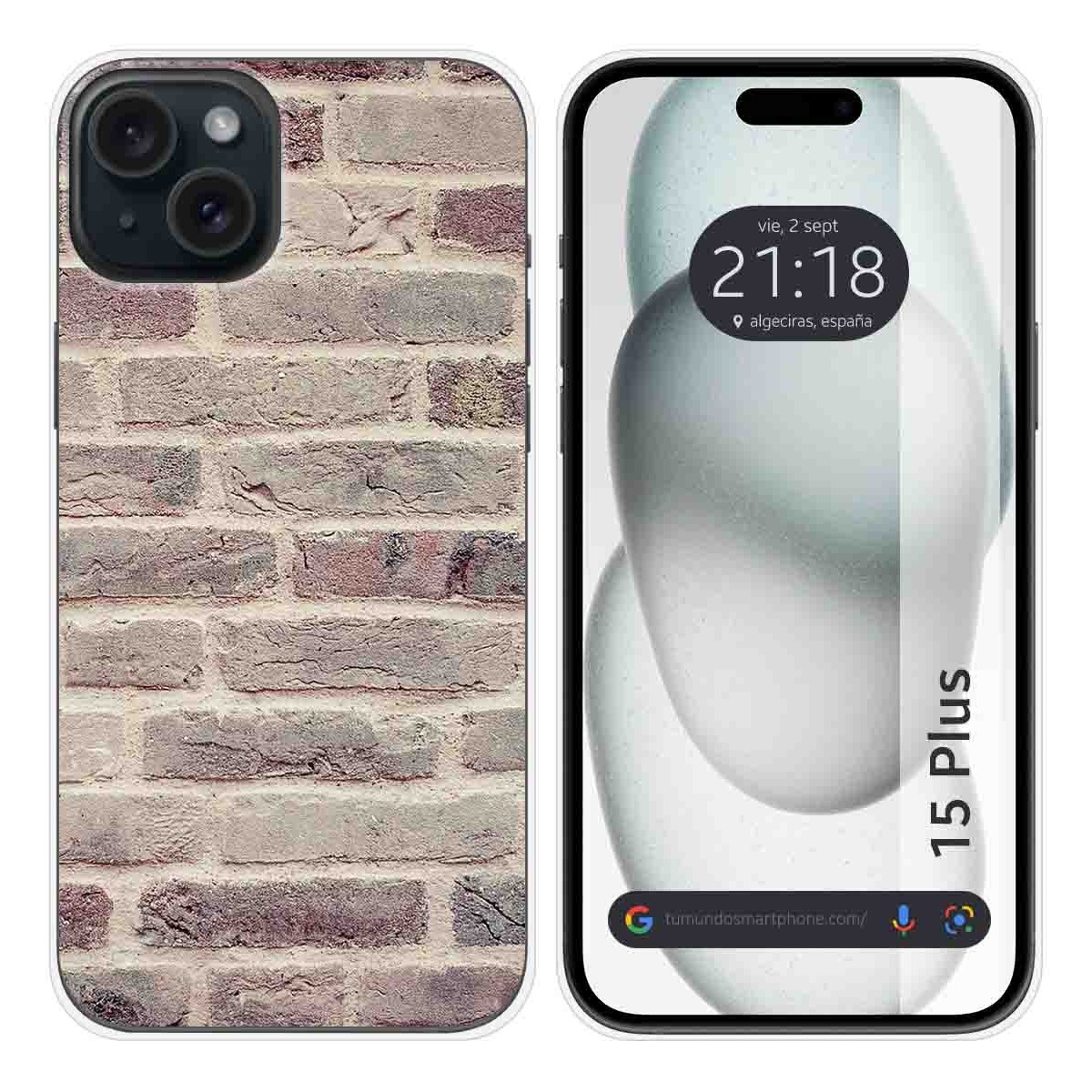 Funda Silicona compatible con IPhone 15 Plus (6.7) diseño Ladrillo 01 Dibujos