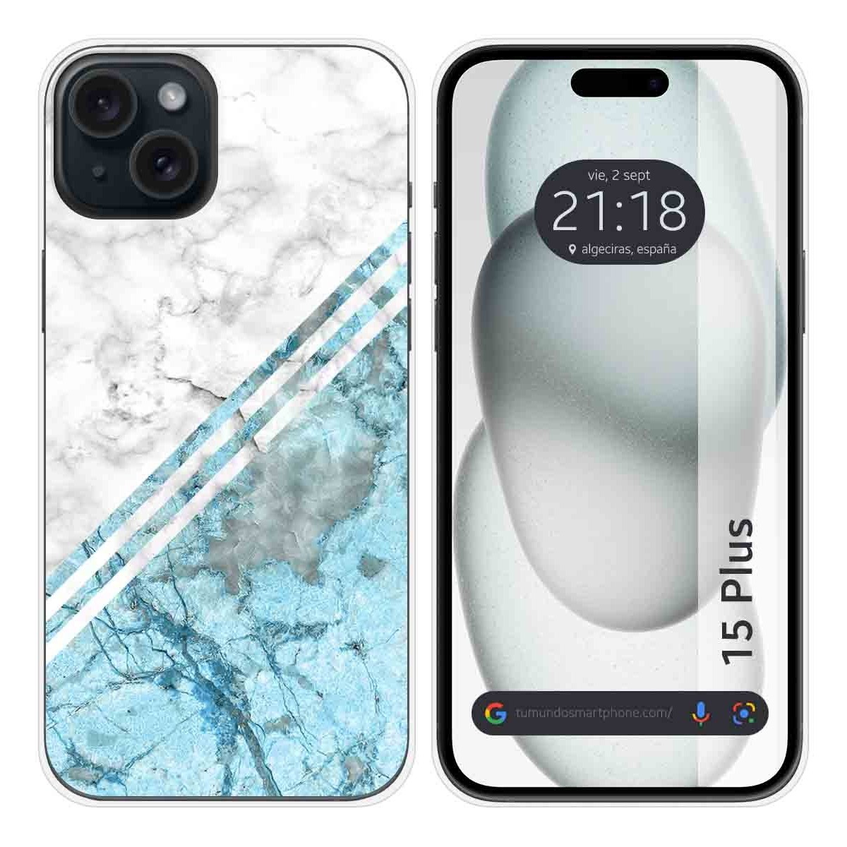 Funda Silicona compatible con IPhone 15 Plus (6.7) diseño Mármol 02 Dibujos