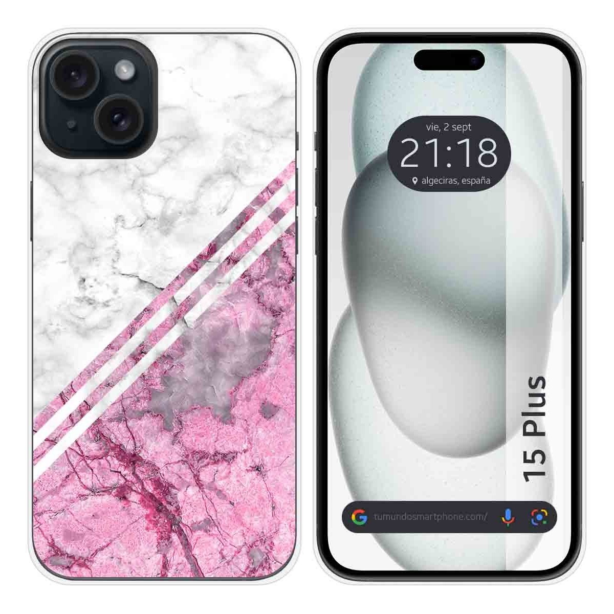 Funda Silicona compatible con IPhone 15 Plus (6.7) diseño Mármol 03 Dibujos