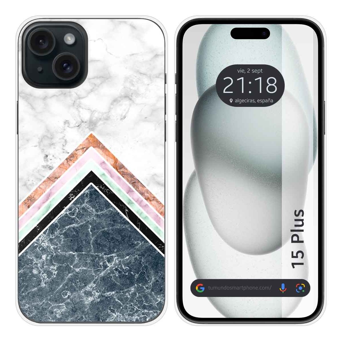 Funda Silicona compatible con IPhone 15 Plus (6.7) diseño Mármol 05 Dibujos